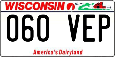 WI license plate 060VEP