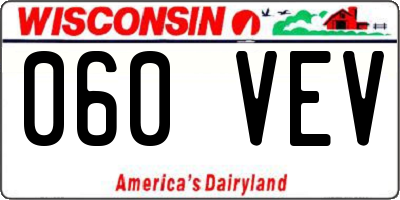 WI license plate 060VEV
