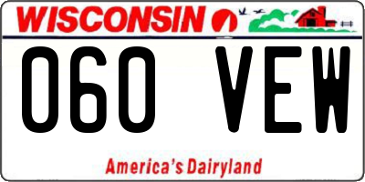 WI license plate 060VEW