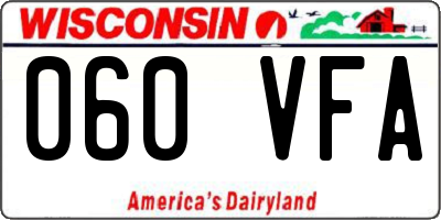 WI license plate 060VFA