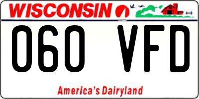 WI license plate 060VFD