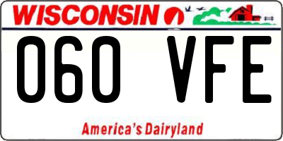 WI license plate 060VFE