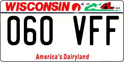 WI license plate 060VFF