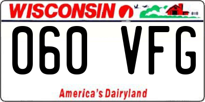 WI license plate 060VFG