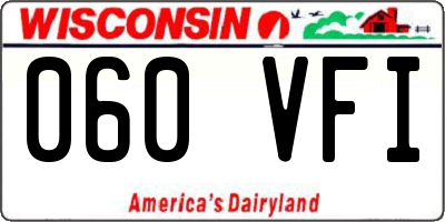 WI license plate 060VFI
