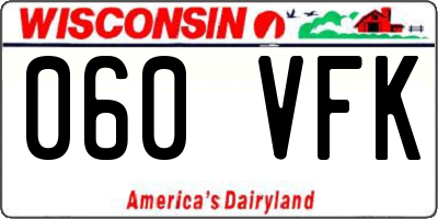WI license plate 060VFK