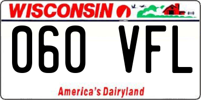 WI license plate 060VFL