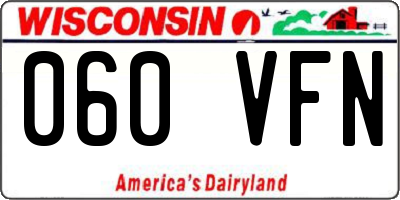 WI license plate 060VFN