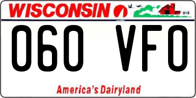 WI license plate 060VFO