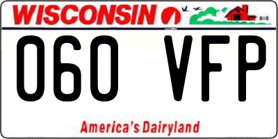 WI license plate 060VFP