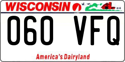 WI license plate 060VFQ