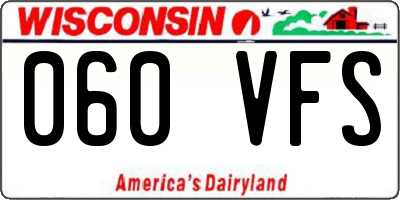 WI license plate 060VFS