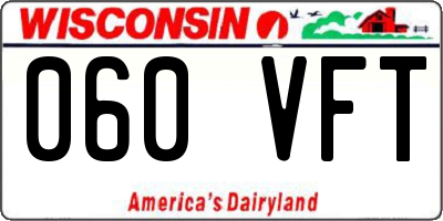 WI license plate 060VFT