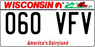 WI license plate 060VFV