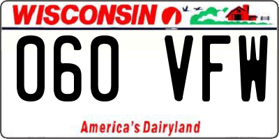 WI license plate 060VFW