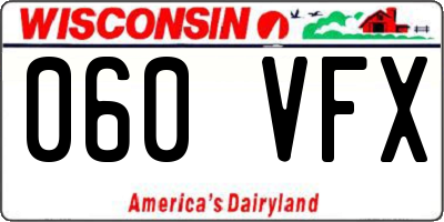 WI license plate 060VFX