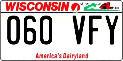 WI license plate 060VFY