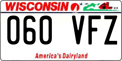 WI license plate 060VFZ