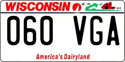 WI license plate 060VGA