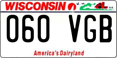 WI license plate 060VGB