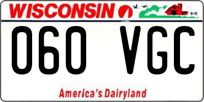WI license plate 060VGC