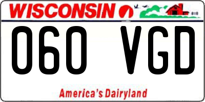 WI license plate 060VGD