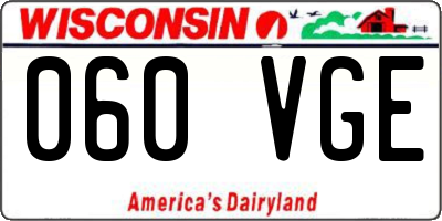 WI license plate 060VGE