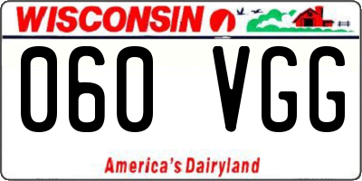 WI license plate 060VGG