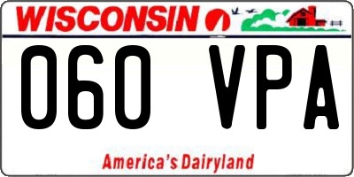 WI license plate 060VPA