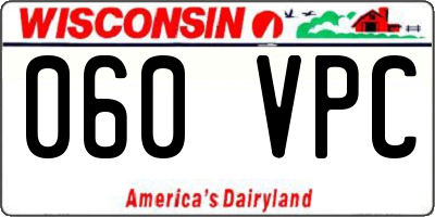 WI license plate 060VPC