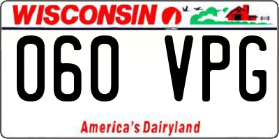 WI license plate 060VPG