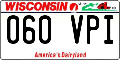 WI license plate 060VPI