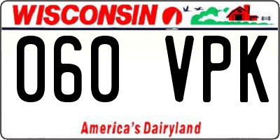 WI license plate 060VPK