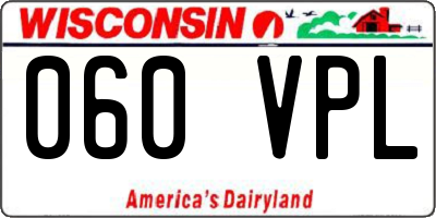 WI license plate 060VPL
