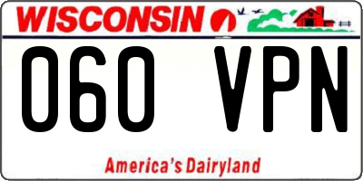 WI license plate 060VPN