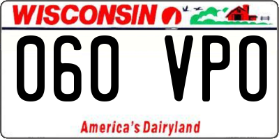 WI license plate 060VPO