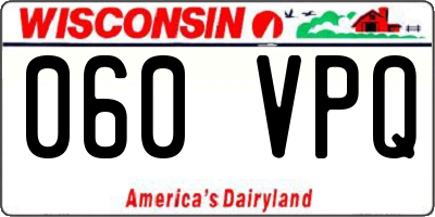 WI license plate 060VPQ