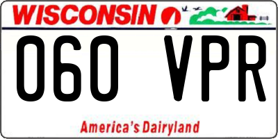 WI license plate 060VPR