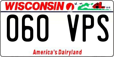 WI license plate 060VPS