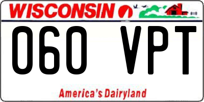 WI license plate 060VPT