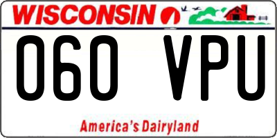WI license plate 060VPU
