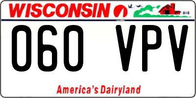 WI license plate 060VPV