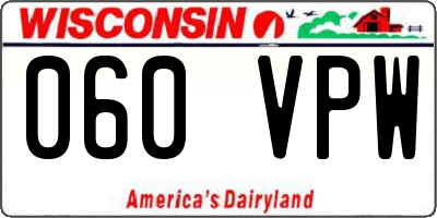 WI license plate 060VPW