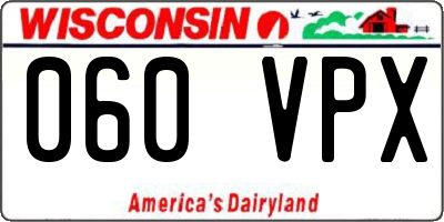 WI license plate 060VPX