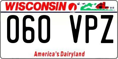 WI license plate 060VPZ