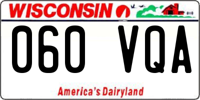 WI license plate 060VQA