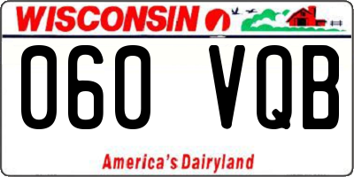 WI license plate 060VQB