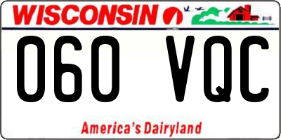 WI license plate 060VQC
