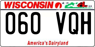 WI license plate 060VQH