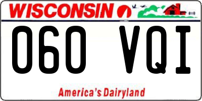 WI license plate 060VQI